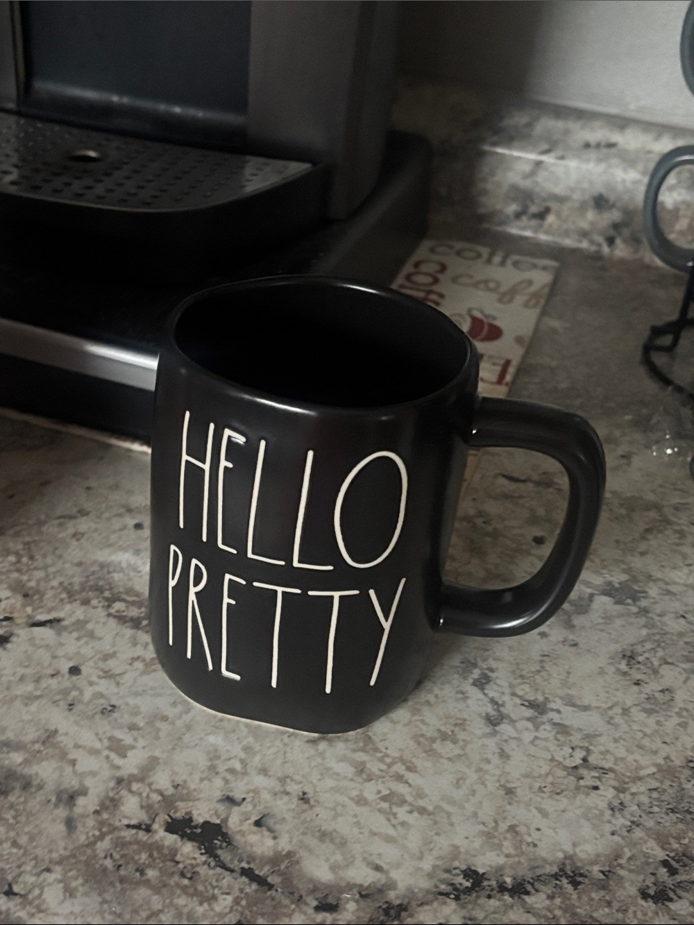Rae Dunn Black "HELLO PRETTY" Ceramic Mug